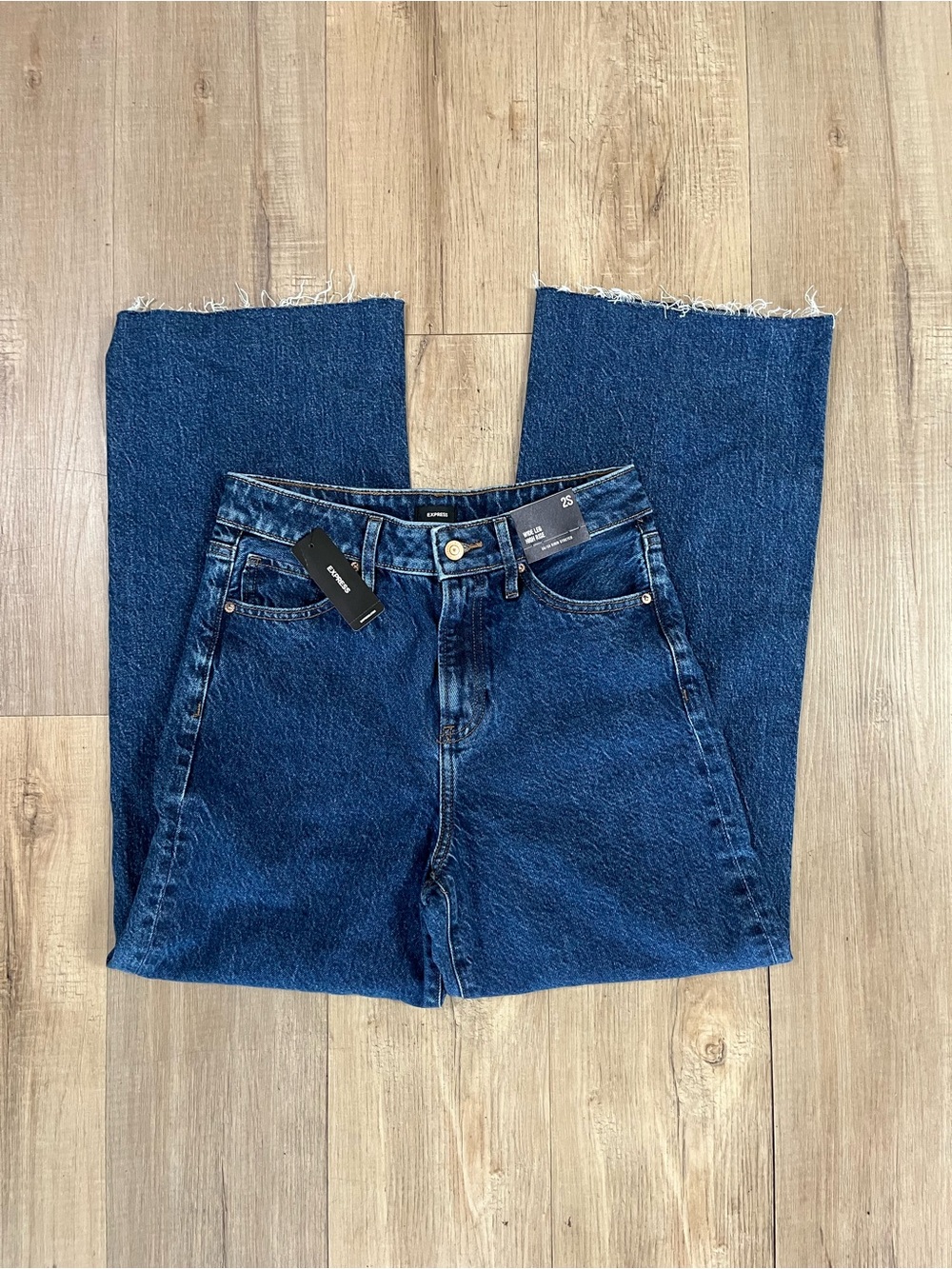 NWT Express Dark Blue High Waist Wide-Leg Jeans